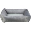 Rectangular recycled bed LIONEL, fleece, gray