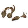 Seagrass cat toy with feathers - mouse, ball, cone