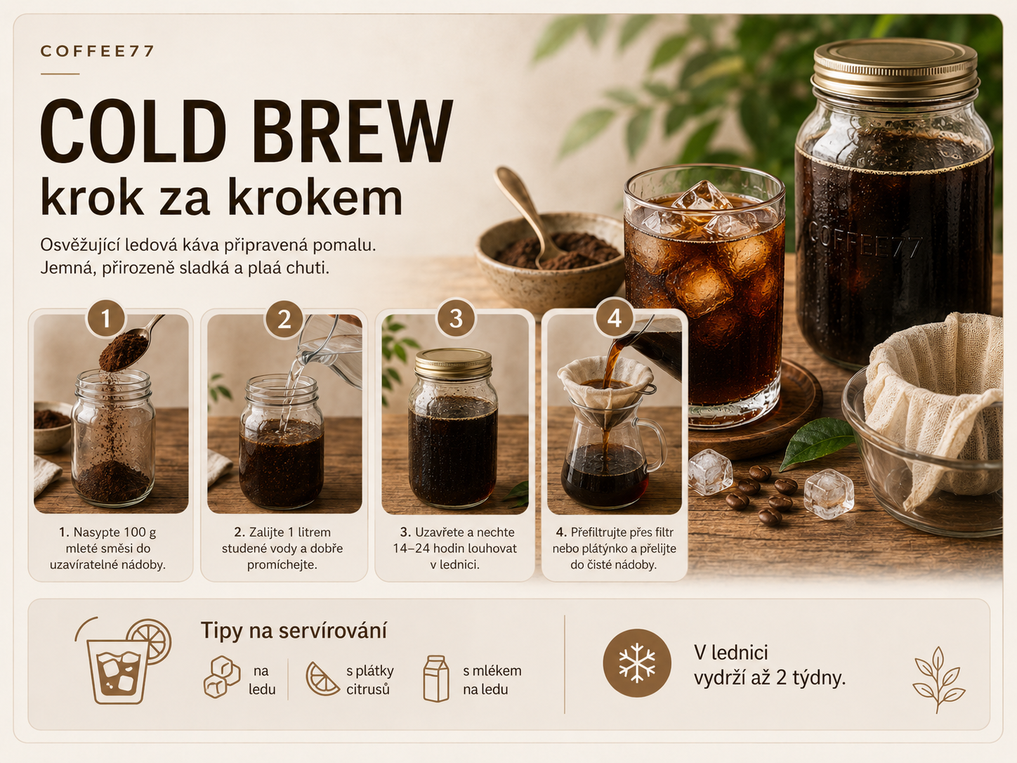 Cold Brew krok za krokem – příprava kávy za studena v domácích podmínkách