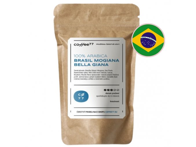BRASIL MOGIANA BELLA GIANA – balení kávy s vlajkou Brazílie