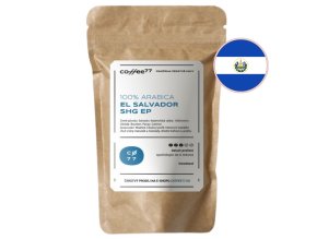 EL SALVADOR SHG EP – balení kávy s vlajkou Salvadoru