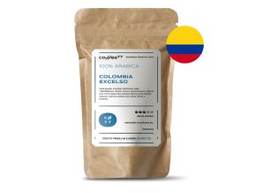 COLOMBIA EXCELSO – balení kávy s vlajkou Kolumbie