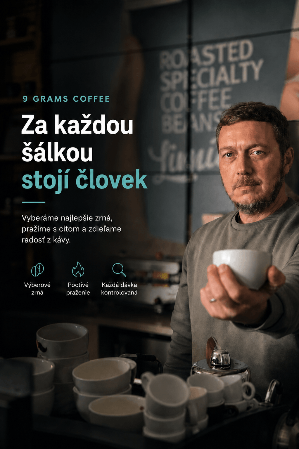 Mayo Galuška v pražiarni 9 Grams Coffee