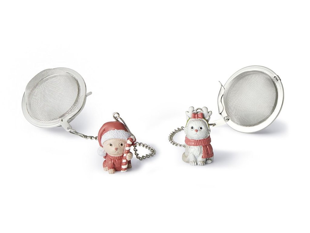 Tea Ball CHRISTMAS CATS 2ks