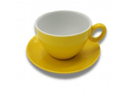 inker latte 350ml yellow cup and saucer 2085