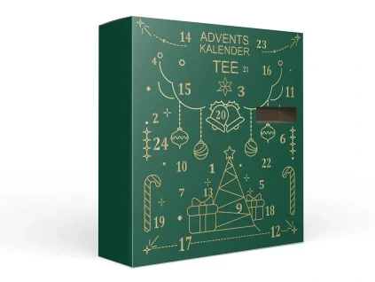 XL Tea Advent Calendar “Green Christmas”  24 prémiových čajov · pyramídové vrecká