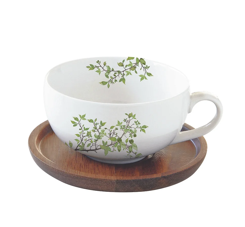 Porcelain tea cup + saucer