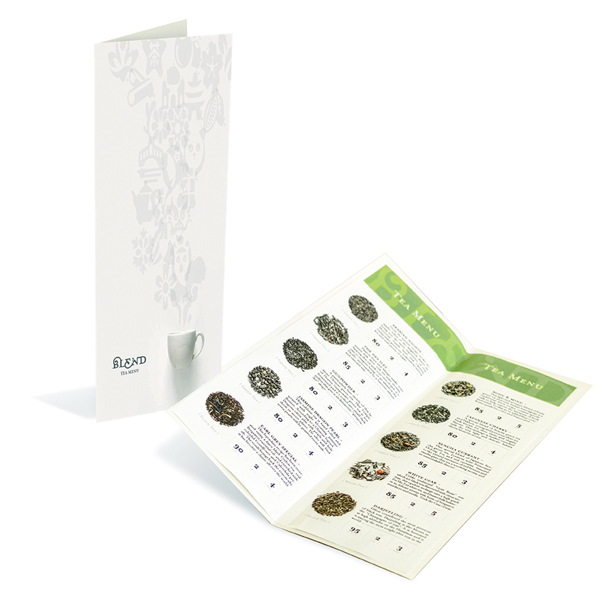 Blend tea čajové menu