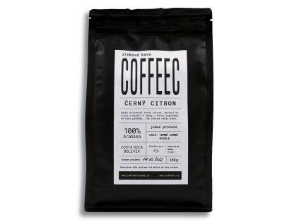 Balení zrnkové kávy Coffeec Černý citron