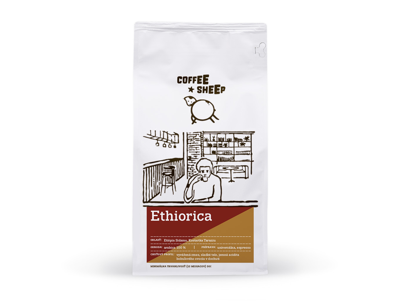 Coffee Sheep Ethiorica Blend — čokoláda, bobuľové ovocie káva Hmotnosť: 500 g