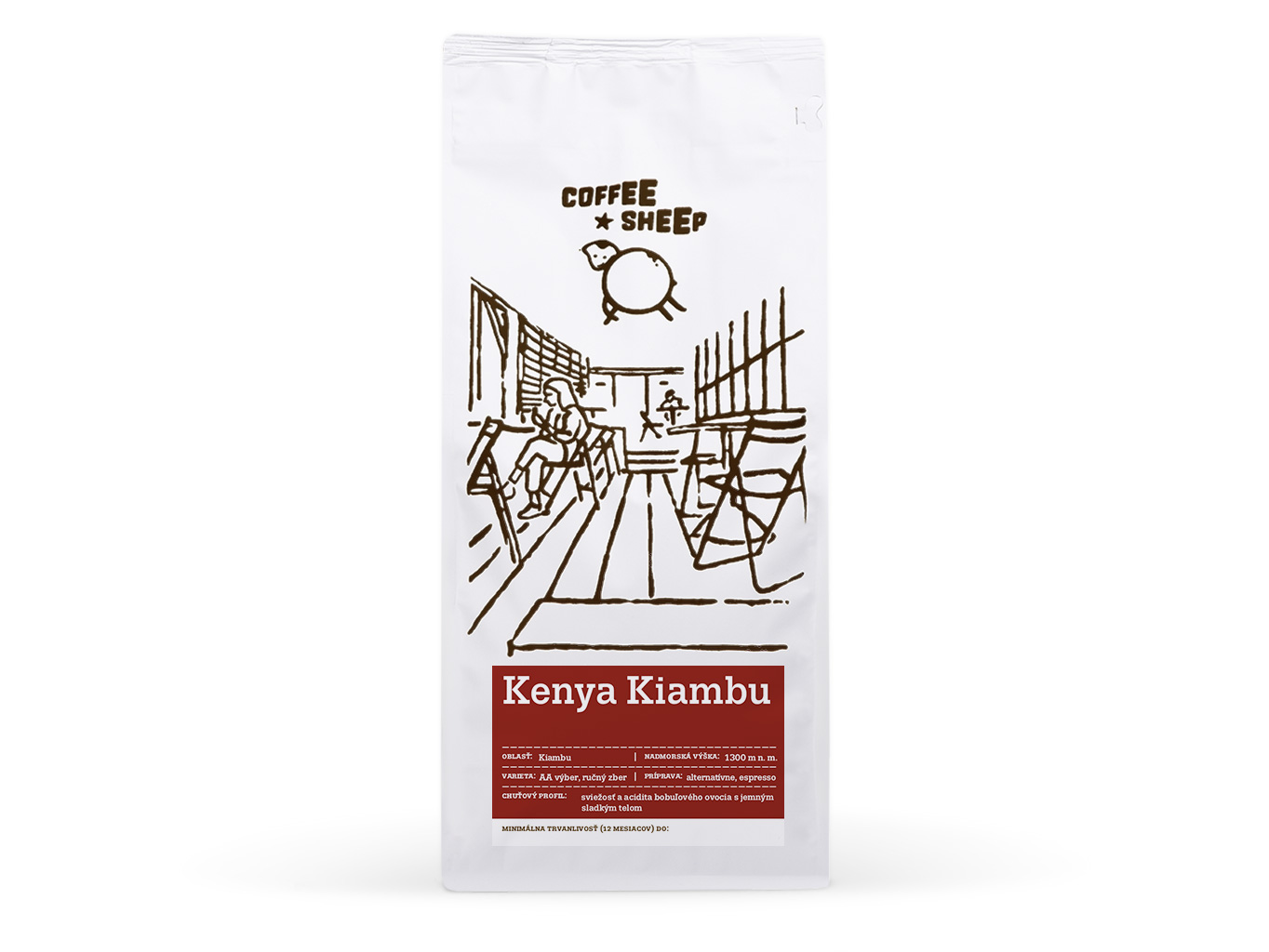 Coffee Sheep Kenya Kiambu — maliny, čučoriedky káva Hmotnosť: 1000 g