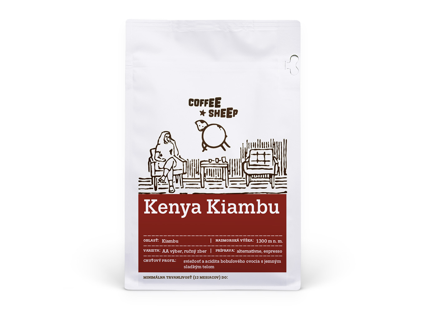 Coffee Sheep Kenya Kiambu — maliny, čučoriedky káva Hmotnosť: 250 g