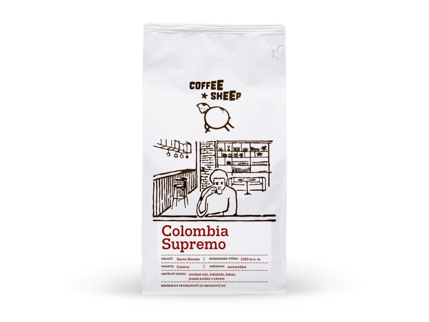 Coffee Sheep Colombia Supremo — čokoláda, kakao káva Hmotnosť: 500 g