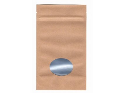 Vrecká na kávu hnedé zip + okienko 125 g