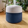 cogi taburet puf podnožka bobek sezení bobánek bobík pouf puff vak válec sedací posezení váleček do interiéru příroda přírodní urban jungle béžová béžový tkaná struktura modrá modrý originální scandi šitý šitá látka látkový látková nordic polystyren kuličky zip textil bavlna duté vlákno polyester