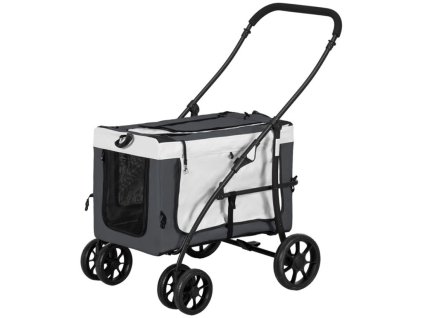 kocarek pro psy 2v1 pawhut d00 192v00gy sedy 01