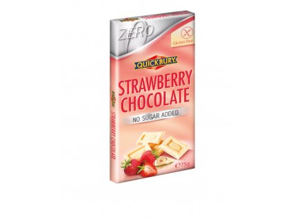 Bílá čokoláda s jahodami bez cukru 75g