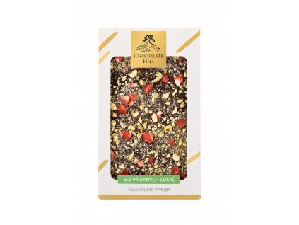 chocolatehill bezcukru cokolada s pistaciemi a jahodami
