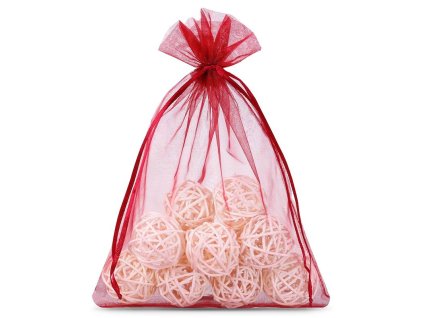sacek organza bordo plny