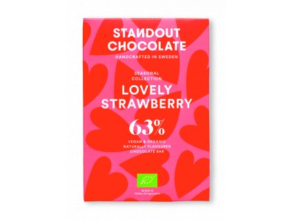 Čokoláda Standout Chocolate Lovely Strawberry s jahodami 63%