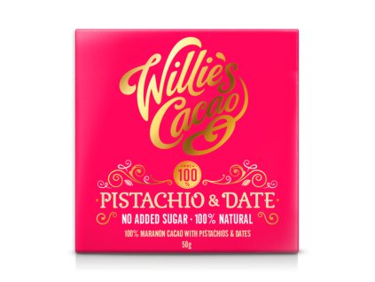 willie s cacao 100 horka cokolada bez cukru pistachio date 50 g