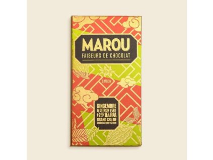gingembre citron 69 baria 80g chocolat marou tablette front