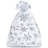 SOO44 sacek organza stribrne vlocky 22x30