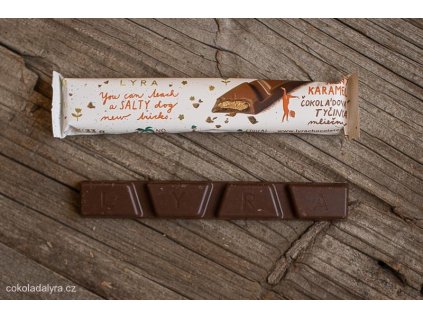 TYČINKA SLANÝ KARAMEL - mléčná čokoláda s náplní slaný karamel - SLEVA
