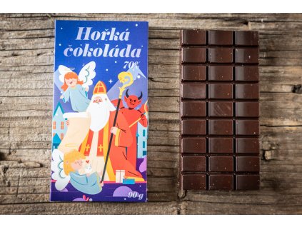 MIKULÁŠ - hořká 70% čokoláda s omalovánkami