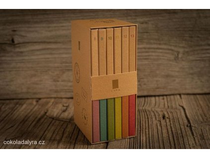 KNIHOVNA - 6 ks odrůdových čokolád v dárkovém balení