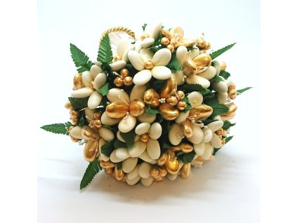 Kytice XXL BOUQUET SPOSA MAGHERITA (svatební) krémově-zlatá