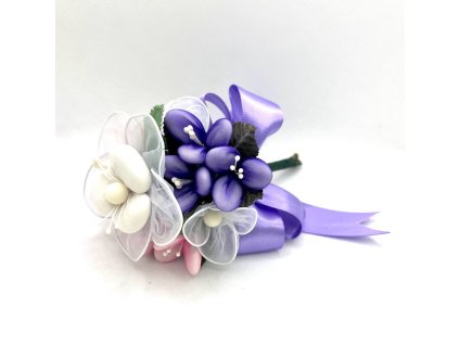 Kytice RAMETTO SPOSA s azalkami a fialovou mašlí