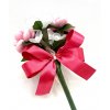Kytice elegance růžová XL s růžovou mašlí