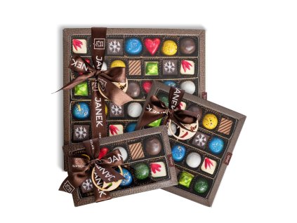 Vánoční krabička s pralinkami a lanýži 10ks