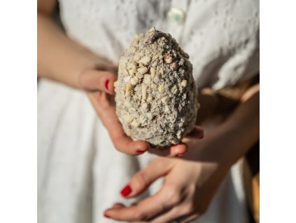 Mléčné vajíčko plněné kokosem obalené v mandli