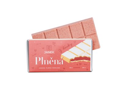 valentyn plnena cokolada bila jahoda laska cokoladovna janek