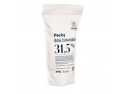 pecky bile sladke cokolada bila 31,5% 500g sacek svacinka na peceni na vareni poteseni darek jen tak cokolada cokoladovna janek