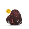 Velké hořké čokoládové srdíčko s drcenými lyofilizovanými malinami a ostružinami