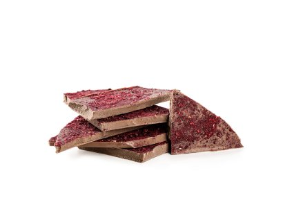 Drvené lyofilizované maliny a černice - lámaná mliečna čokoláda 250g