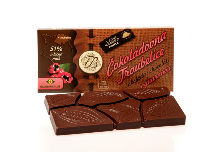 Čokoláda mléčná 51% s GUARANOU, 45 g , Čokoládovna Troubelice