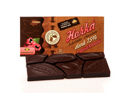 Čokoláda hořká 75% s GUARANOU, 45 g , Čokoládovna Troubelice