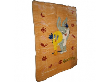 Deka španělská BABY TWEETY A BUGS  - rozměr 110 x 140 cm