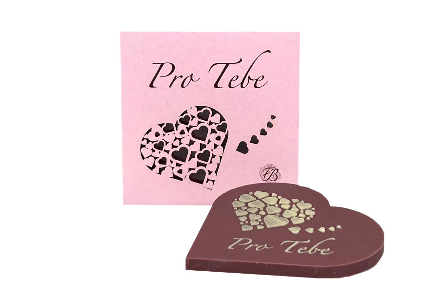 Čokoládovna Troubelice Čokoládové srdíčko "Pro tebe", růžová 18g
