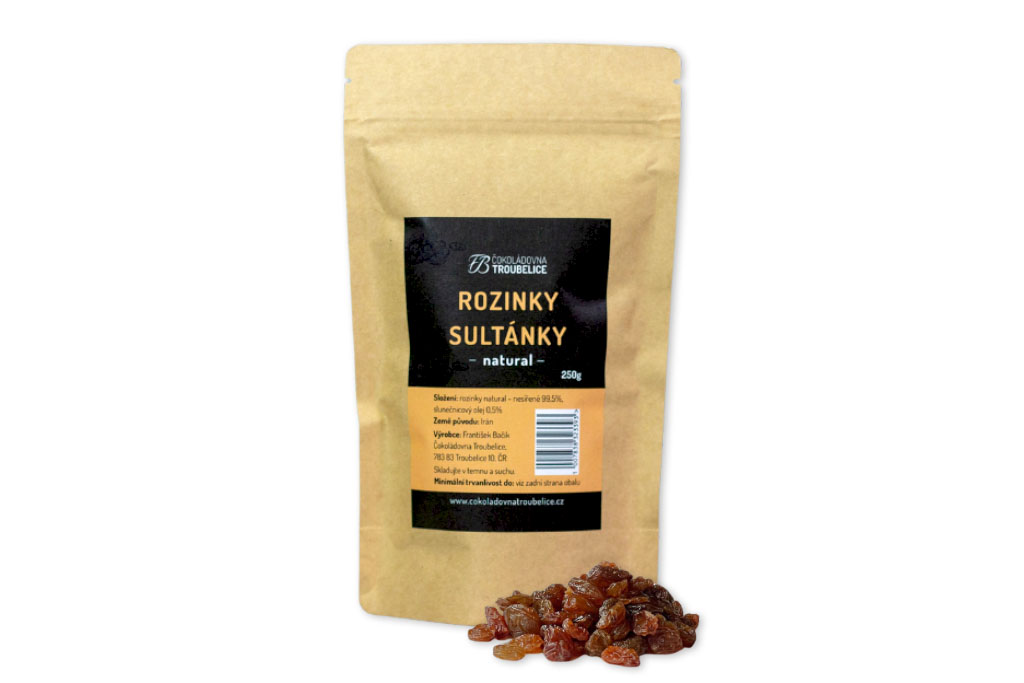 Čokoládovna Troubelice Rozinky sultánky natural, 250g