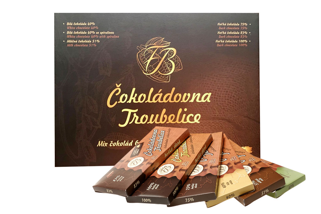 Dárkové balení čokolád MIX, 270g, Čokoládovna Troubelice