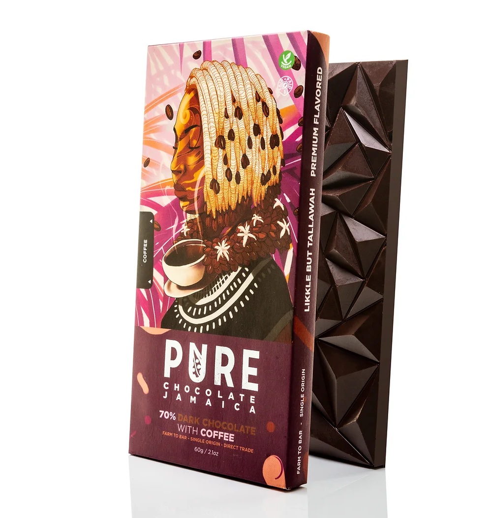 Levně PURE Chocolate Company 70% Tmavá čokoláda s kávou