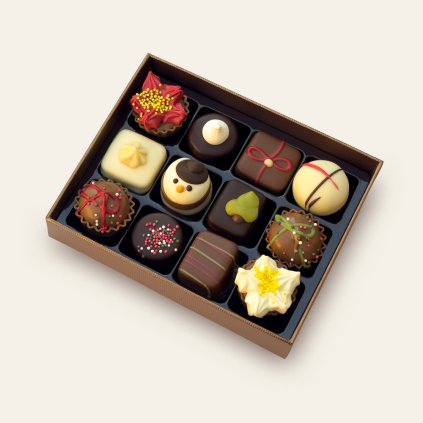 ickx bonboniera vanoce zlata 12ks 01