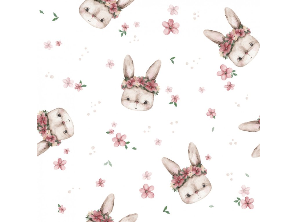 Hello spring králíček/bílý (Materiál: Teplákovina (French terry - přírodní))