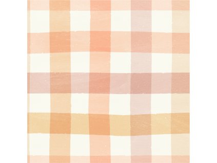 Střední Barevný Kostkovaný Vzor Gingham Růžový (Materiál: Teplákovina (French terry - přírodní))