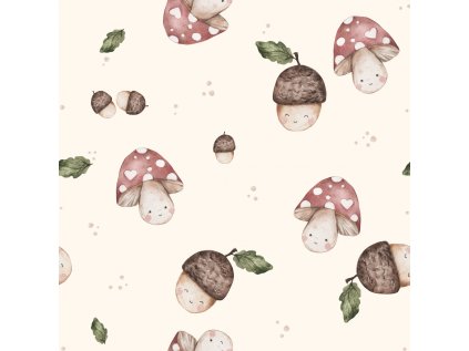 Podzim krémová 20x20 (Materiál: Teplákovina (French terry - přírodní))